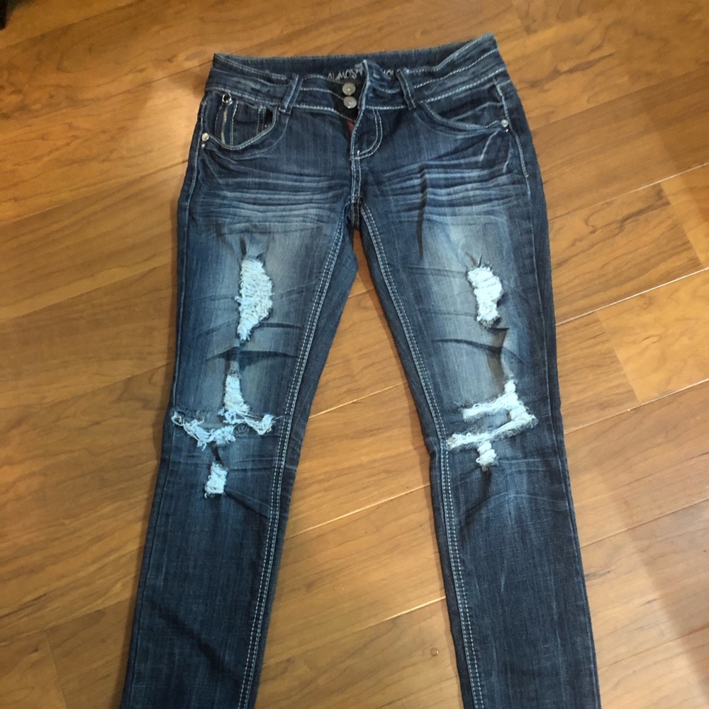 Ripped skinny jeans!